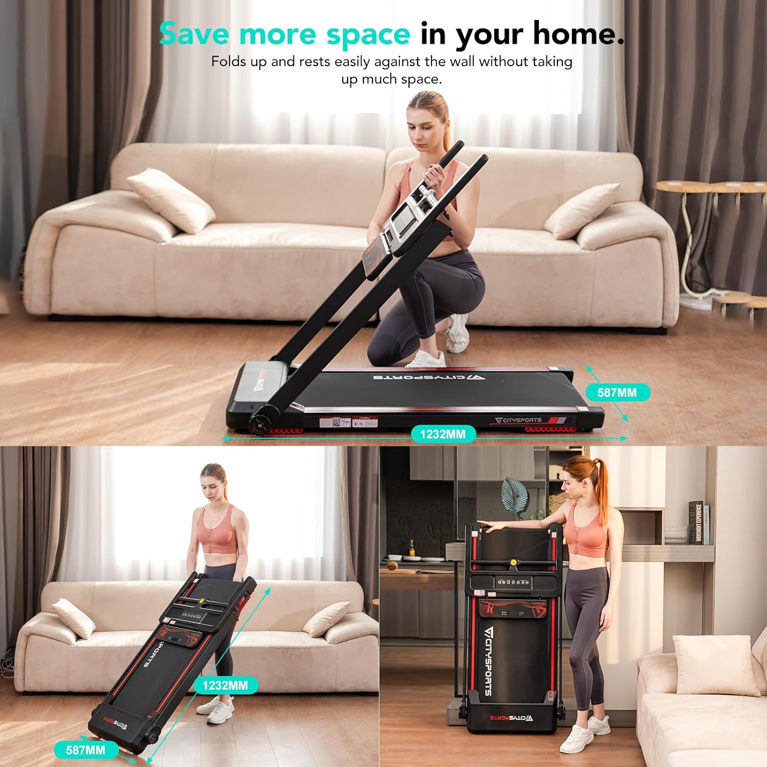 Tapis de course Pliable  avec affichage LED