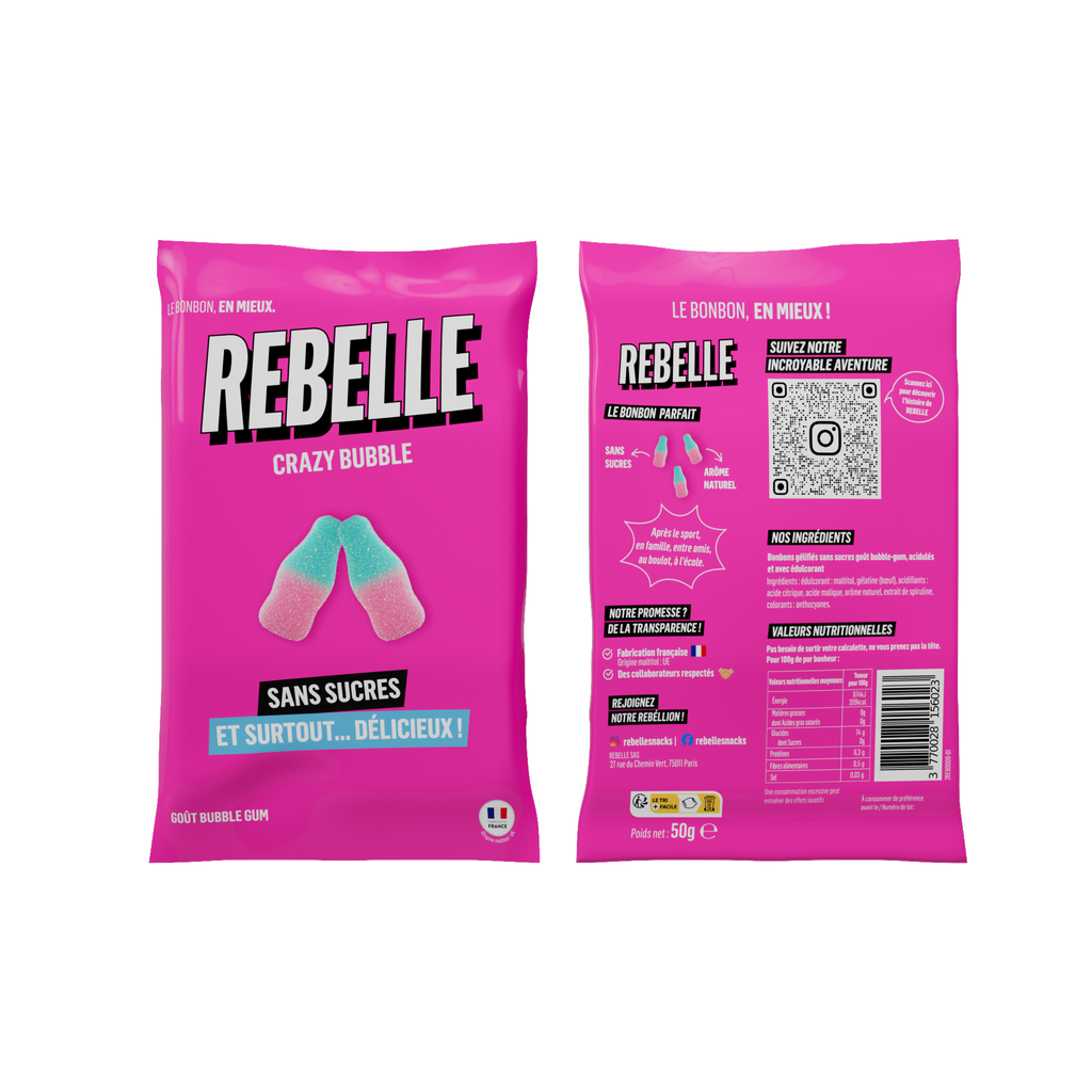 Bouteilles rose et bleu sans sucres