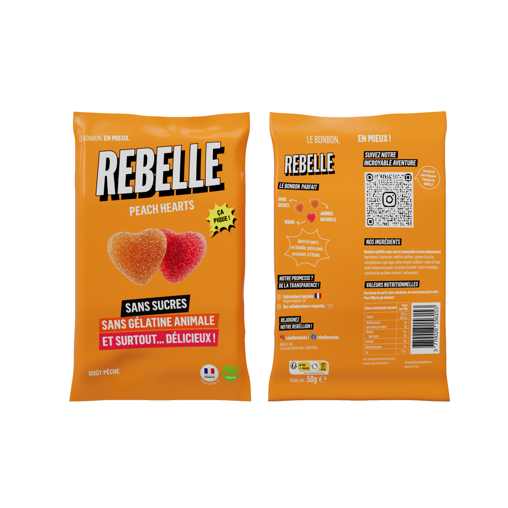 Coeurs pêches sans sucre